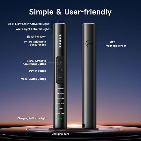 Upgraded Multi-Function Hidden Camera Detector - Precision Detection, GPS Tracker Detector, Anti-Spy RF Detector & Camera Finder for Airbnb, Hotels, Travel, and Fitting Rooms in Kuwait