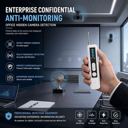 Hidden Camera Detectors, Anti-Spy Camera Finder,Rechargeable GPS Tracker&Bug Detector, Anti-Theft Alarm, 6 Adjustable Sensitivity, 4 Working Modes, Privacy Protector for Hotels, Travel, Home & Office in Kuwait