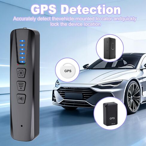Hidden Camera Detector & GPS Tracker Finder | Spy Camera Detector with RF Signal Detection for Travel, Hotel, Car | Anti-Spy Bug Detector & Wireless Camera Finder(Black) in Kuwait