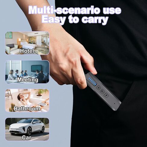 Hidden Camera Detector & GPS Tracker Finder | Spy Camera Detector with RF Signal Detection for Travel, Hotel, Car | Anti-Spy Bug Detector & Wireless Camera Finder(Black) in Kuwait