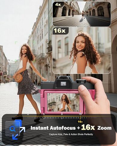 NBD 5K 64MP Digital Cameras for Photography,16X Zoom，Flip Screen,Dual-Lens | WiFi, Autofocus, Wide & Macro Lens, Microphone, 2 Batteries, 64GB Card, for YouTube, Vlogging,Travel, Beginners and Adults in Kuwait