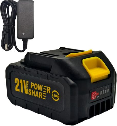 21V Lithium Battery Pack with Charger for Cordless Power Washer，Rugged Black Orange in Saudi Arabia