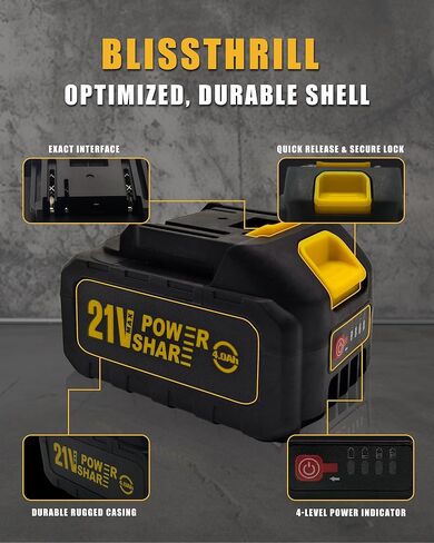 21V Lithium Battery Pack with Charger for Cordless Power Washer，Rugged Black Orange in Saudi Arabia