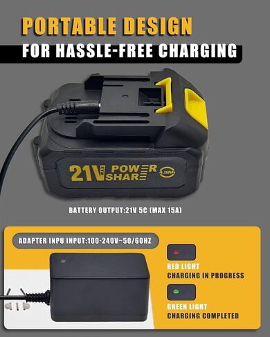 21V Lithium Battery Pack with Charger for Cordless Power Washer，Rugged Black Orange in Saudi Arabia