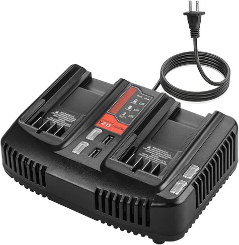 DONGPUCUN Dual Port 20V Charger for Craftsman V-20 Lithium Battery Charger CMCB104 CMCB204 CMCB202 CMCB201 CMCB209 CMCB205 CMCB100 Replacement for Craftsman 20V Battery Charger in Kuwait