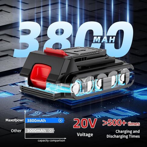 2 Pack 3800mAh Replacement for Black and Decker 20V Battery and Charger Compatible with Black and Decker 20 Volt Battery Cordless Power Tools LBX4020 LBX20 LBXR2020 LBXR20 LBXR20B in Kuwait