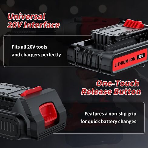 2 Pack 3800mAh Replacement for Black and Decker 20V Battery and Charger Compatible with Black and Decker 20 Volt Battery Cordless Power Tools LBX4020 LBX20 LBXR2020 LBXR20 LBXR20B in Kuwait