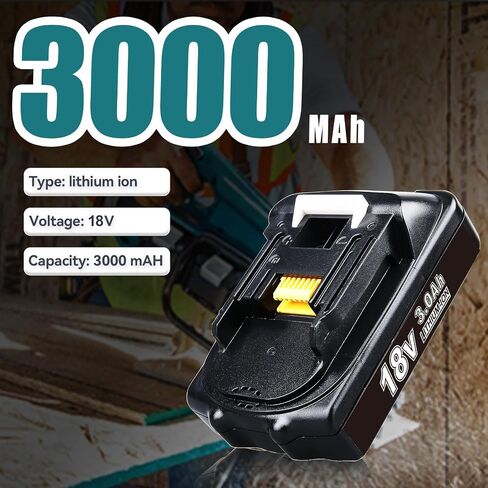 2-Pack 3.0Ah BL1815 Battery Replacement for Makita 18V Lithium ion Battery Compatible with BL1815 BL1820 BL1830 BL1840 BL1850 Battery for 18V Cordless Power Tools in Kuwait