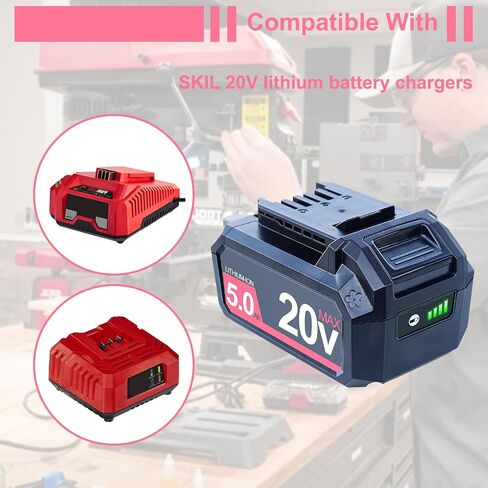 DTK 20V 5000mAh Replacement for SKIL PWR CORE 20V Battery BY519601 BY519603 BY519702 Cordless Power Tools Battery 2 Packs in Kuwait
