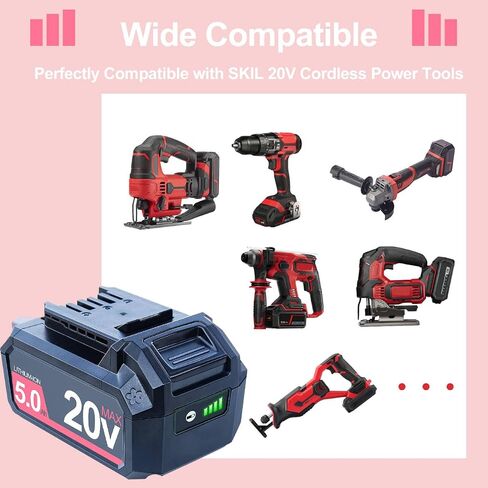 DTK 20V 5000mAh Replacement for SKIL PWR CORE 20V Battery BY519601 BY519603 BY519702 Cordless Power Tools Battery 2 Packs in Kuwait