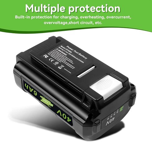 40V 6Ah Lithium Battery: Replacement for Ryobi 40 V Battery OP40401 OP40602 OP4026 OP40501 OP40261 Compatible with Ryobi 40 Volt Lawn Mower 6.0 Ah 2 Pack in Saudi Arabia