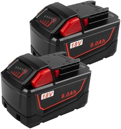 2 Pack 9.0Ah 18V Replacement for Milwaukee M-18 Battery Compatible with 48-11-1850 48-11-1860 48-11-1845 48-11-1828 Cordless Power Tools Battery in Kuwait