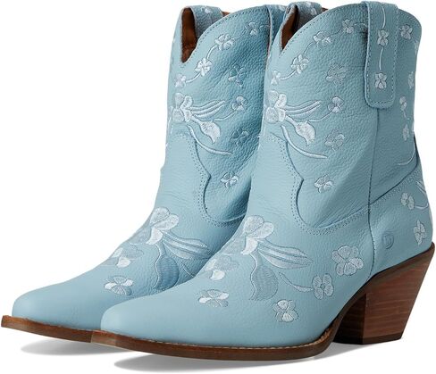 Dingo Womens Sweetheath Floral Teripered Snip Toe سحب على أحذية غير رسمية الكاحل منتصف الكعب 2-3 " - بني in Kuwait