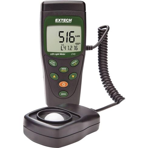 Extech LT40 White LED Light Meter, Lux and Foot Candle, 4000 Count | White LED and standard lighting, to 400000 lux (40000 Fc), 4000-count, MIN/MAX/avg, auto power off, 2 AAA in Saudi Arabia