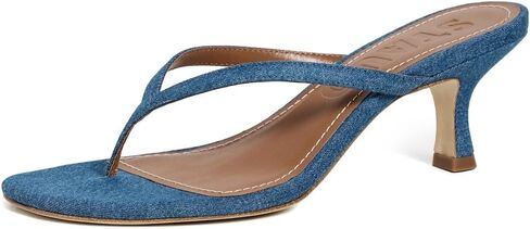STAUD Women's Freja Denim Kitten Heel Sandals in Kuwait
