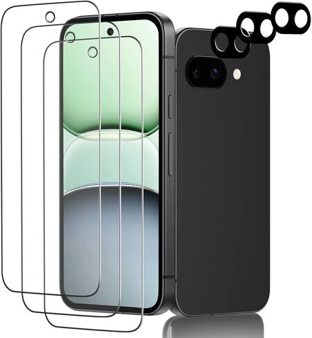 Slanku Screen Protector for Google Pixel 9A Tempered Glass and Camera Lens | Lens Protection, Support Fingerprint Reader, No-Bubbles, Anti Scratches, 3 Pack in Kuwait