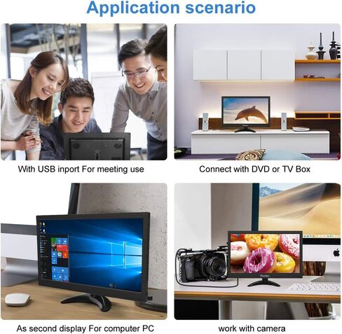 Prechen 11.6 Inch Security Monitor,Small Surveillance Monitor HDMI VGA AV BNC USB BNC Input,1366x768 Computer Display with Speakers for CCTV DVR Office and Home Security Camera System Surveillance in Kuwait