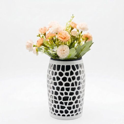 Decorative Camera Mount Cover Compatible with Ring Indoor Cam (2nd Gen) - Hidden Security Cam Case Disguised as White Vase with Faux Flowers Included - Home Decor Hider with Cord Management in Kuwait