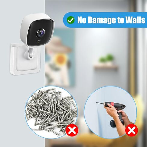 3 Pack Adhesive Wall Mount Bracket Stand for Tapo C100, C110 Camera - Strong VHB Stick On,No Drilling Camera Mount for TP Link Camera,Two Ways Installation in Kuwait