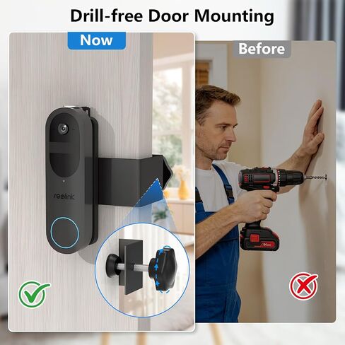 Anti-Theft Doorbell Mount for Reolink Battery Video Doorbell 2K, Adjustable Mounting Bracket Holder Accessories for Reolink Doorbell Camera, No Drill Door Mount for Rentals, Apartment Door Security in Kuwait
