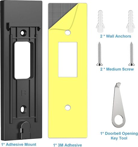 2026 Upgraded No Drill Doorbell Mount for Ring Battery Doorbell(Newest Model), Heavy-Duty Adhesive Wall Mount, Easy to Install, Door Mounting Holder Bracket Accessories for Home Rentals Room in Kuwait