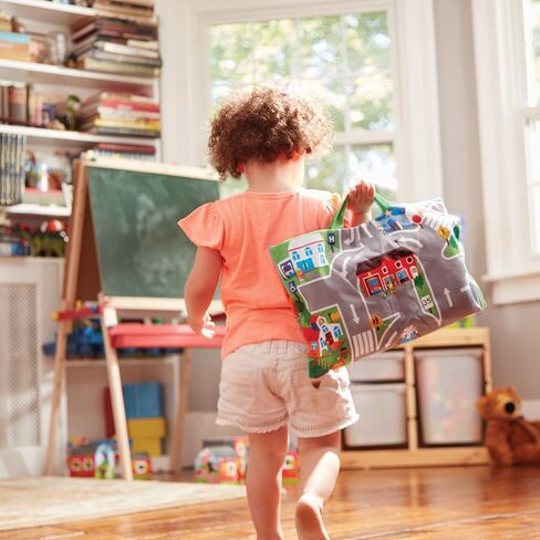 Melissa & Doug Take-Along Town Play Mat (19.25 x 14.25 inches) with 9 Soft Vehicles in Kuwait