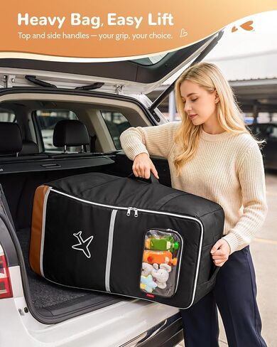 YOREPEK Car Seat Travel Bag for 360 Rotating Convertible Seats | Padded Gate Check Carseat Backpack for Airplane with Tracker Pocket for AirTag, Large Capacity with See-Through Pocket, Black in Kuwait