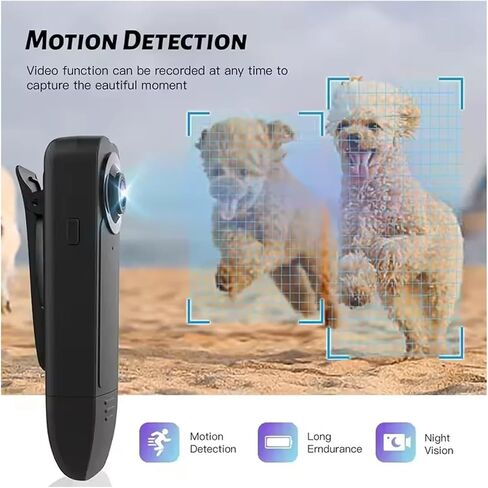 1080P Clip On Mini Body Camera Motion Detection Auto Record IR Night Vision 6 Hours Battery Support 64GB Storage Pocket Recorder in Kuwait