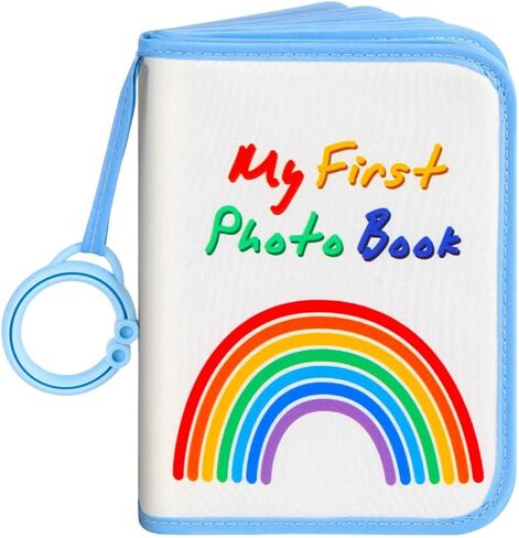Baby Photo Album, 21 4x6 Photos, Soft Cloth, Name Tags, Blue | Soft Baby Memory Album Suits Newborn Photos, Baby Shower Keepsakes, Toddler Picture Play, and Family Travel Moments in Saudi Arabia