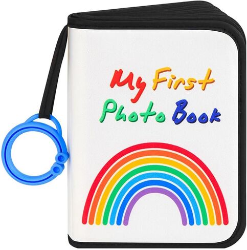 Baby Photo Album, 21 4x6 Photos, Soft Cloth, Name Tags, Blue | Soft Baby Memory Album Suits Newborn Photos, Baby Shower Keepsakes, Toddler Picture Play, and Family Travel Moments in Kuwait