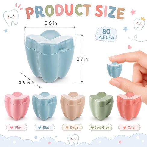 gisgfim 150 Pcs Colorful Tooth Boxes Bulk Lost Teeth Savers Organizer for Kids Keepsake Plastic Baby Milk Teeth Storage Box Tooth Fairy Holder Case for Child Classroom School Dentist Office Party in Saudi Arabia