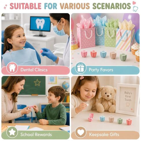 gisgfim 150 Pcs Colorful Tooth Boxes Bulk Lost Teeth Savers Organizer for Kids Keepsake Plastic Baby Milk Teeth Storage Box Tooth Fairy Holder Case for Child Classroom School Dentist Office Party in Saudi Arabia