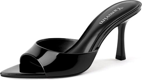 Heel Mules for Women | Pointed Peep Open Toe, Slip On Stiletto High Heeled Sandals for Summer Party Dress Prom Wedding Daily in Kuwait