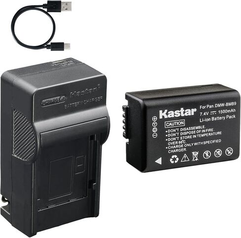 Kastar 4-Pack Battery and AC & USB-C Charger, Compatible with Panasonic DMW-BMB9 DMW-BMB9E DMW-BMB9PP Lumix DMC-FZ40 FZ45 FZ47 FZ48 FZ60 FZ62 FZ70 FZ72 FZ100 FZ150 DC-FZ80 FZ85 Leica V-Lux 2 3 in Kuwait