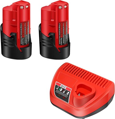 2 Pack Replacement for Milwaukee M12 6.0Ah Lithium Battery Packs Compatible with Milwaukee 12V Tools in Saudi Arabia