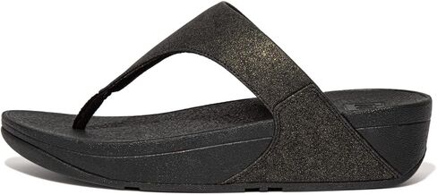 FitFlop Women's Lulu Shimmer All Black Toe-Post Sandals in Kuwait