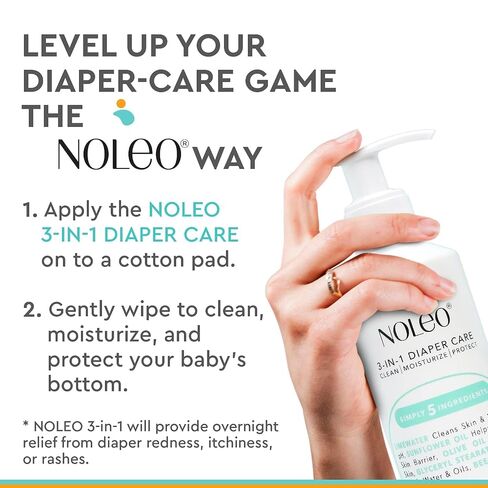 3-in-1 Diaper Care - Baby Cream, Cleanser & Baby Lotion Organic - Diaper Rash Cream - Baby Diaper Rash Ointment - Baby Care Products - Diaper Cream to Clean, Moisturize & Protect Baby Skin, 8 oz in Kuwait