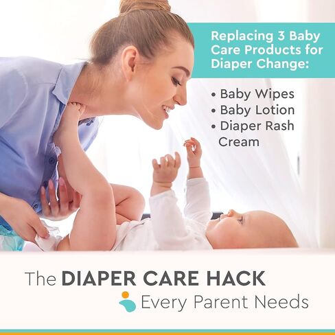 3-in-1 Diaper Care - Baby Cream, Cleanser & Baby Lotion Organic - Diaper Rash Cream - Baby Diaper Rash Ointment - Baby Care Products - Diaper Cream to Clean, Moisturize & Protect Baby Skin, 8 oz in Kuwait