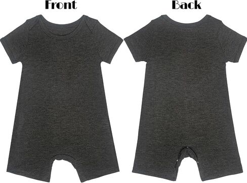 3pack Baby Rompers Short Sleeve with Snap Closure Infant Clothes Black+charcoal grey+green 0-3 M in Kuwait