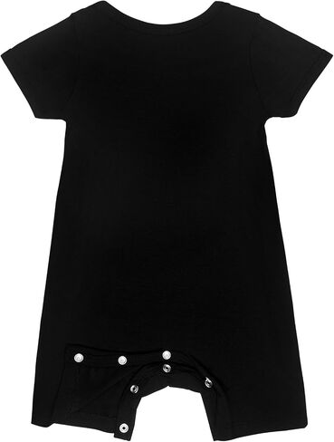 3pack Baby Rompers Short Sleeve with Snap Closure Infant Clothes Black+charcoal grey+green 0-3 M in Kuwait