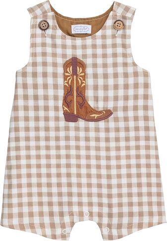 Mud Pie Baby Boy Boot Gingham Jon Jon in Kuwait