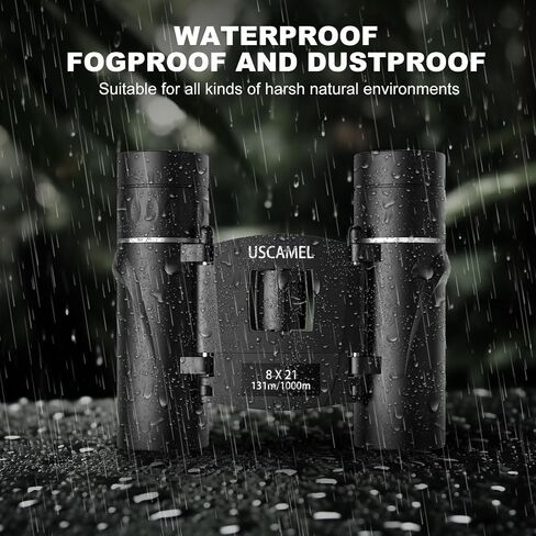 USCAMEL Compact Binoculars for Adults 8x21: Small Binoculars for Travel | FMC optics, BAK4 prism, easy focus and lightweight design for bird watching, cruises, concerts, hiking and gifts in Kuwait