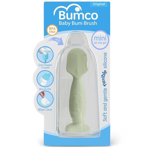 Bumco Baby Bum Brush - Diaper Cream Spatula Applicator (Hunter Green) | BPA-Free Diaper bag essentials. Mom-invented butt paste spatula and diaper rash cream applicator. Soft, wipe-clean silicone. in Kuwait