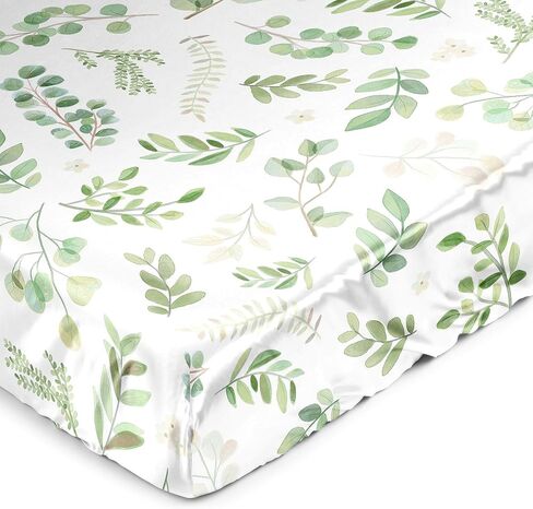 Sweet Jojo Designs Vintage Floral Boho Girl Baby Satin Fitted Crib Sheet Infant Newborn Nursery Toddler Bed Room Standard Mattress Blush Pink Yellow Bohemian Shabby Chic Farmhouse Sage Green White in Kuwait