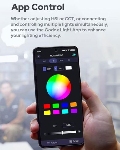 Godox ML100R 110W RGB Portable LED Video Light with Storage Bag | 1800K-10000K COB Continuous Output Lighting, Full HSI & CCT, CRI 95+, APP Control Studio Light Kit for Video & Live Streaming in Kuwait