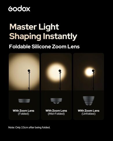 Godox FL15Bi 15W Bi-Color LED Video Flash Light, Portable Spotlight for Photography with Barndoors & Fresnel Zoom Lens, USB-C Charging 11 FX Effects for Vlogging, Light Painting, 4750mAh Battery, IP54 in Kuwait