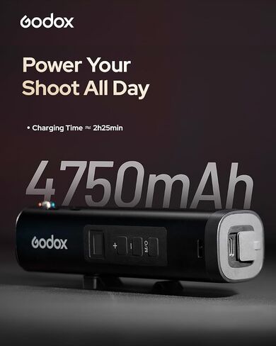 Godox FL15Bi 15W Bi-Color LED Video Flash Light, Portable Spotlight for Photography with Barndoors & Fresnel Zoom Lens, USB-C Charging 11 FX Effects for Vlogging, Light Painting, 4750mAh Battery, IP54 in Kuwait