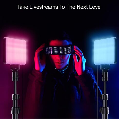 Fugetek 52" RGB LED Photography Video Light, 77 RGB Beads, All Aluminum Tripod, Unique Light Modes, Inline Contoller, USB Powered, Portable, Adjustable, 14 Colors, Game Streams, YouTube in Kuwait