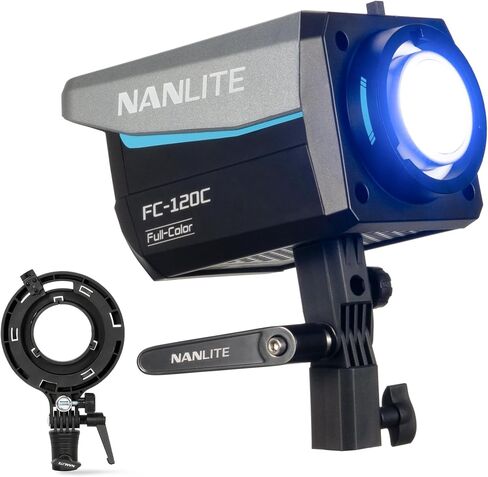 Nanlite FC-120C RGB COB LED Video Light + 40cm Octagonal Softbox Bundle, 145W 2700K-7500K CCT Bowens Mount Photography Light with App Control & Quick-Open Softbox for Forza/FC/FS Series, Video Recordi in Kuwait