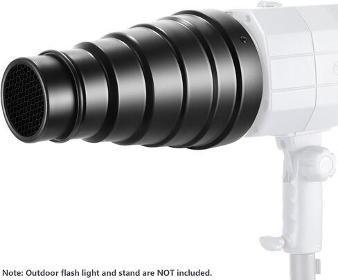 Neewer Medium Aluminium Alloy Conical Snoot Kit with Honeycomb Grid and 5 Pieces Color Gel Filters for Bowens Mount Studio Strobe Monolight Photography Flash Light in Kuwait